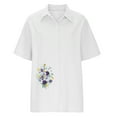 thumbnail image 4 of IROINNID Summer Tops For Women Under $10 Lapel Neck Short Sleeve Print Short Sleeves Tops, 4 of 8