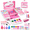 Pink, variant on LXUNLN 66PCS Kids Makeup Kit for Girls, Washable Makeup Set, Girls Toys Ages 3-12(Rose Red & Black)