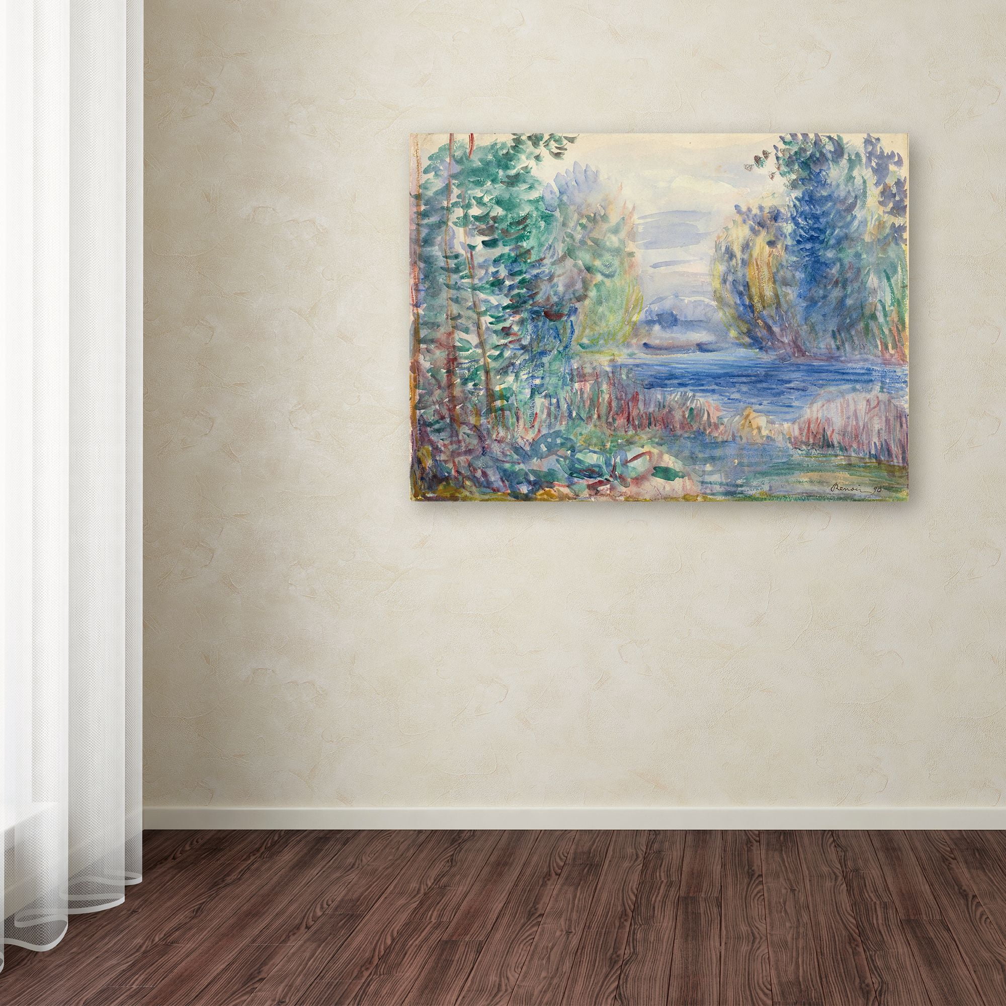 Trademark Fine Art 'River Landscape 1890' Canvas Art by Renoir