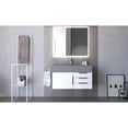 thumbnail image 5 of Castello USA Nile 36" White Wood Floating Vanity with Gray Top and Gold Trim, 5 of 8