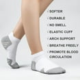 thumbnail image 6 of 6 Pairs Ankle Compression Socks for Women, Cushioned Running Socks with Arch Support, Low Cut, Targeted Compression, 6 of 7
