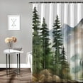 thumbnail image 2 of Creowell Mountain Trees Stream Pretty Shower Curtain Bathroom Decor 100% Polyester Fiber Bathroom Shower Curtain Set with Hooks 69x72, 2 of 7