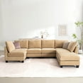 thumbnail image 3 of 124" U-Shaped Modular Sectional Sofa, Modern L-Shaped Corner Sofa with Storage Ottoman, Built-in USB Charger, 3 of 8