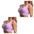 thumbnail image 4 of Minnieouse Sujetador deportivo inalámbrico para mujer, Fitness, correr, trotar, dormir, camisetas sin costuras, chaleco de verano, ropa interior Violeta 2Conjunto, 4 of 6
