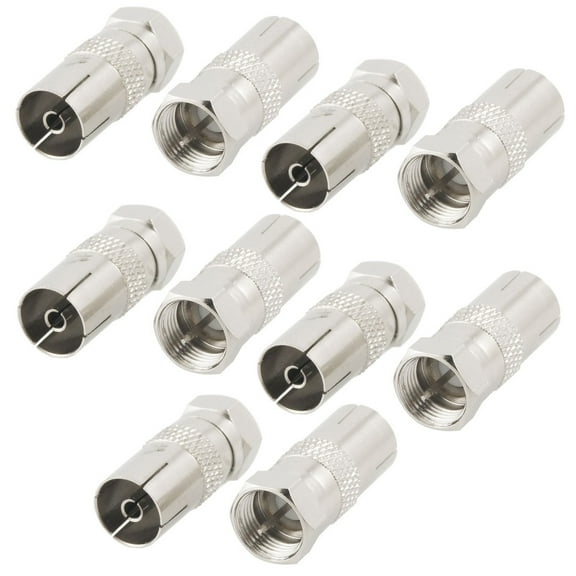 Uxcell F Type Male to 0.37'' TV PAL Female RF Antenna 10 Pcs