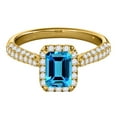 thumbnail image 2 of Aonejewelry 3.40 Ct. Ttw Diamond and Emerald Shaped Blue Topaz Ring in 10K Yellow Gold, 2 of 4
