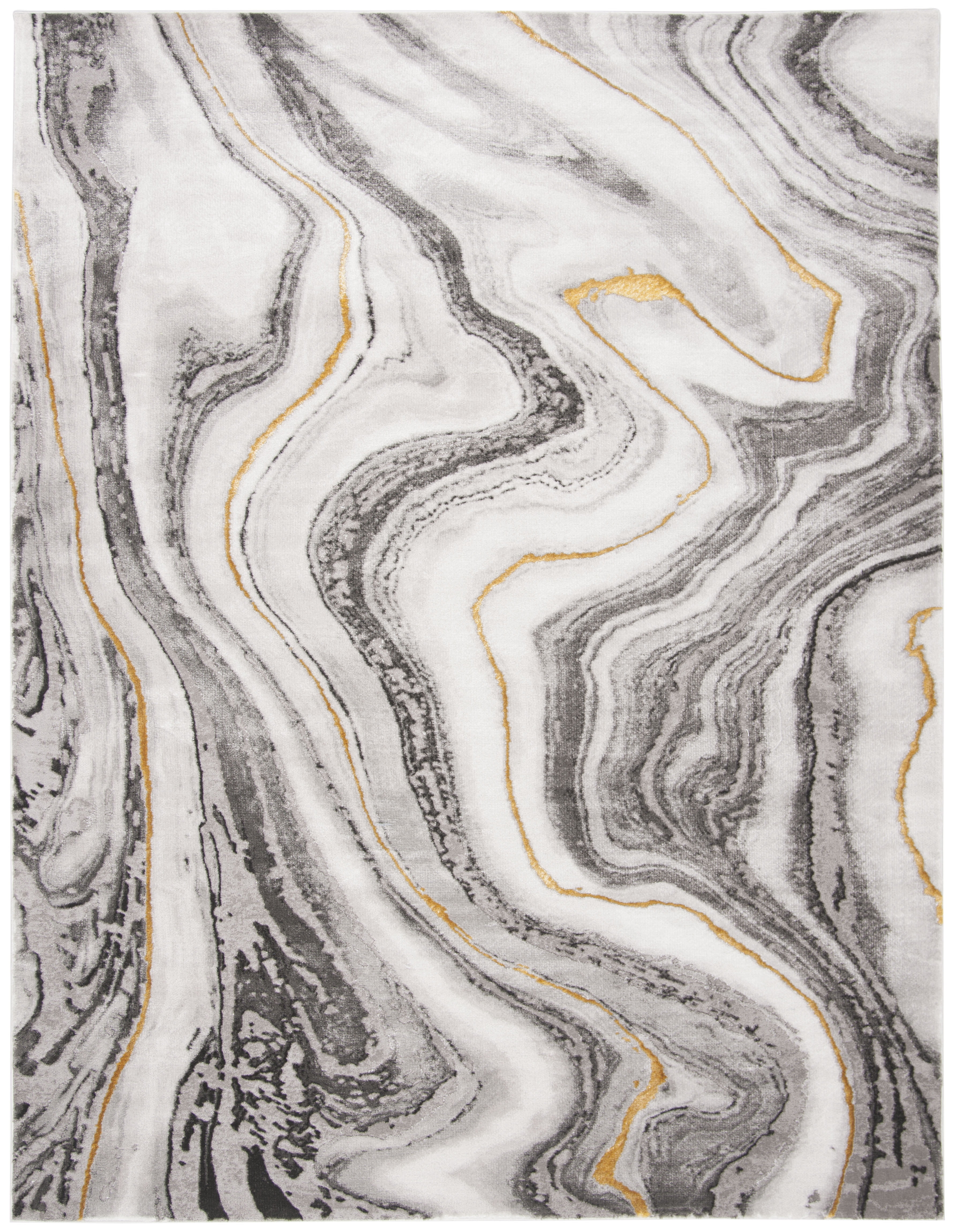 SAFAVIEH Craft Angjelko Abstract Area Rug, Grey/Gold, 8' x 10'