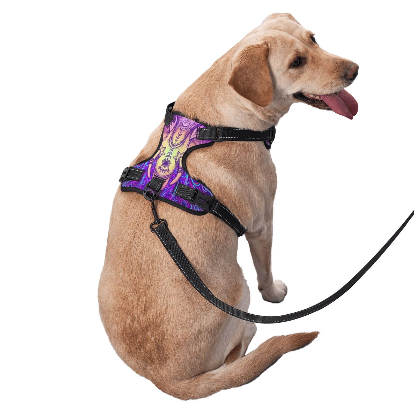 Kdxio Elephant in Tribal Style Print No Pull Dog Harness Adjustable Reflective Oxford Easy Control Medium Large Dog Harness for Training and Everyday-Small