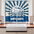 thumbnail image 2 of Ambesonne Wording Kitchen Curtains, Pointing Finger, 55"x39", Pale Blue Dark Blue, 2 of 3