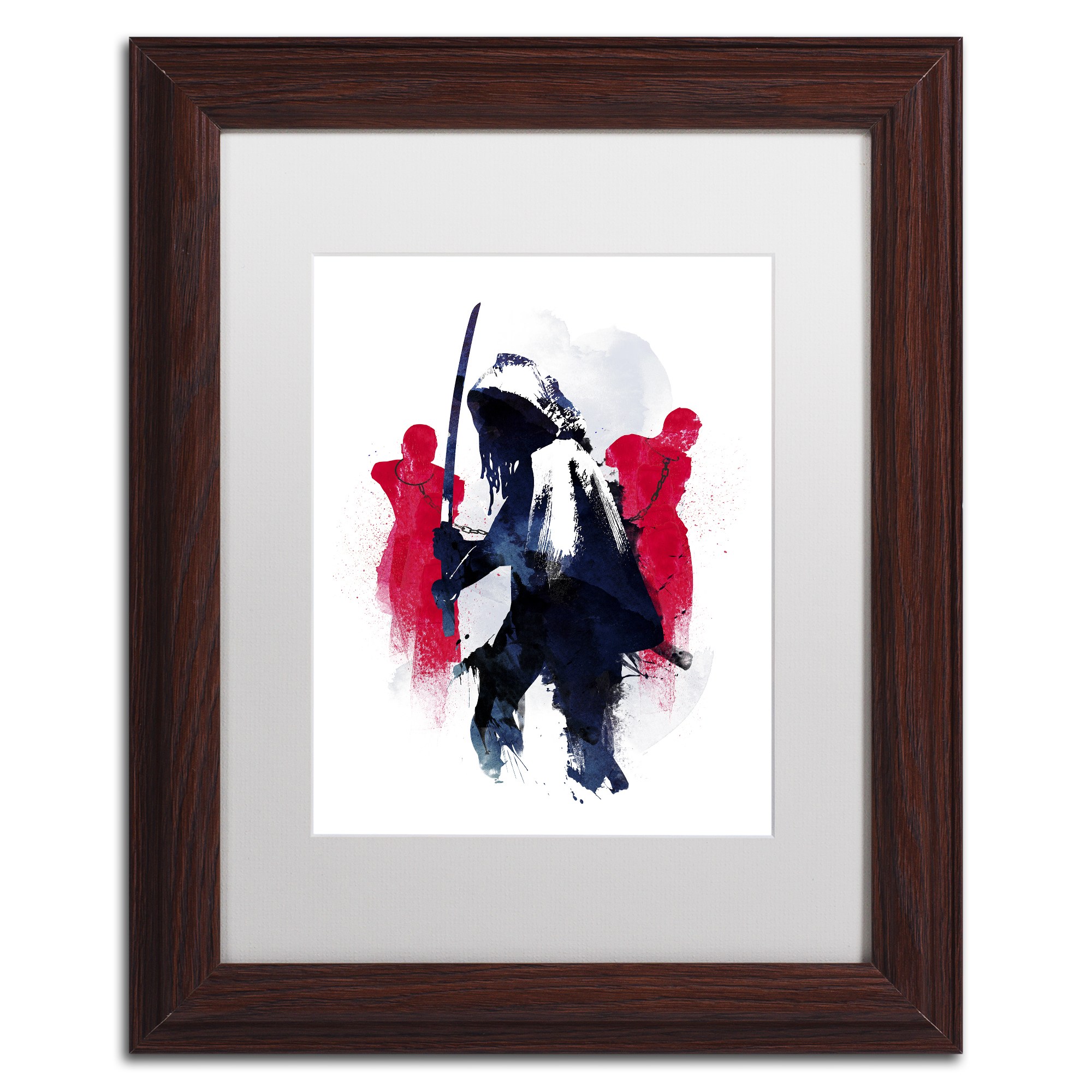 Trademark Fine Art 'Michonne' Canvas Art by Robert Farkas, White Matte, Wood Frame