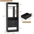 Homieasy Freestanding 24" Closet System with 2 Wood Drawers, 2FT Small