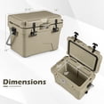 thumbnail image 3 of ELLEGNT 20 Quart Hard Cooler – Portable Ice Chest, 6‑Day Ice Retention, Khaki, 3 of 9
