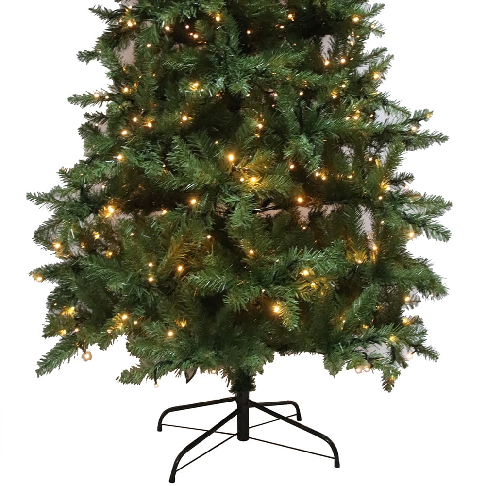 Kadyn 7.5ft Flocking Tied Light Christmas Tree, Artificial Slim Christmas Tree with Includes Metal Stand, Chartreuse