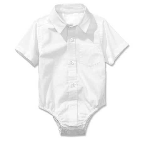 George - Short-Sleeved Oxford Bodysuit/Shirt - Newborn Boy