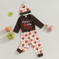 thumbnail image 2 of Okbabeha My First Thanksgiving Outfits Baby Boy Turkey Onesie Long Sleeve Romper+Turkey Pants Hat Newborn Infant Fall Clothes, 2 of 8