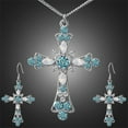thumbnail image 4 of Xinyolin Rhinestone Inlaid Cross Pendant Necklace - Hook Earrings Jewelry Set, 4 of 8