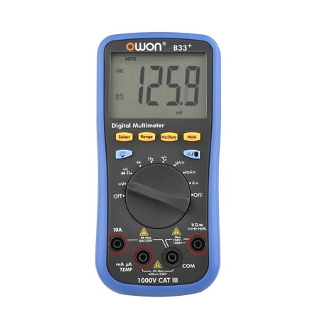 

OWON B33+ Digital BT Multimeter with Offline Record 3999 Counts Auto-ranging Electrical Tester with Backlight LCD Screen AC DC Voltage Current Detector Temperature Measuring Multifunction Vo