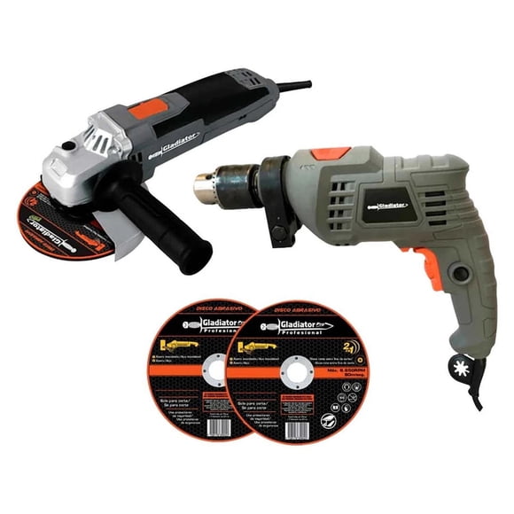 GLADIADOR KIT ROTOMART GLADIADOR ESMERILADORA 120V TP413/6-AA415/2K negro