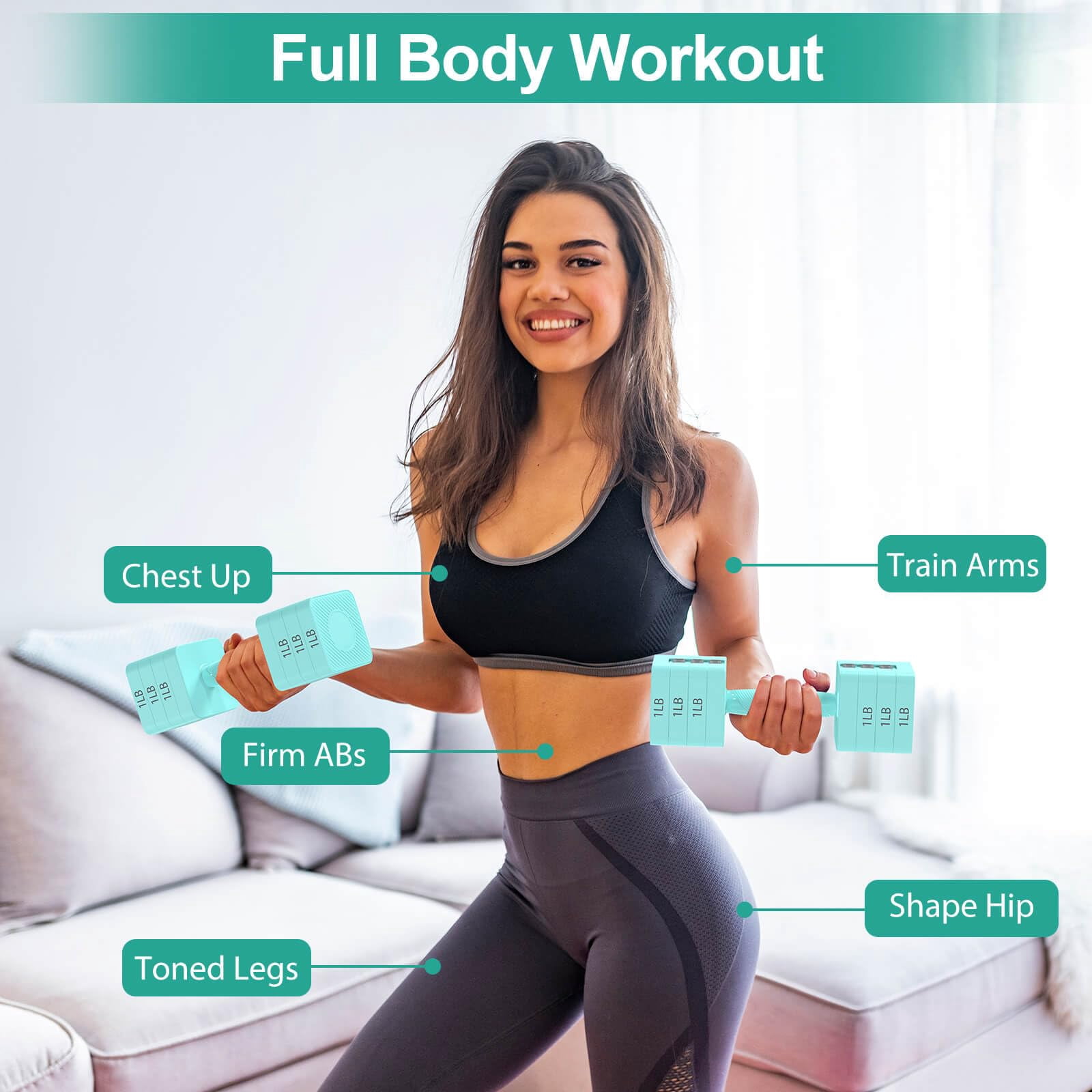 22lbs Adjustable Dumbbells Set  Hand Weights Sets With 5 Levels 3lb 5lb 7lb 9lb 11lb Weight For Women/men Home Gym Full Body Workout
