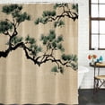 thumbnail image 2 of Teal Pine Tree Shower Curtain, Waterproof Shower Curtains for Bathroom, Farmhouse Botanical Country Rustic Washable Fabric Bathtub Curtain Set Bath Decor with 12 Hooks Long 72"x84", 2 of 8
