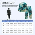 thumbnail image 2 of Salouo Abstract Ocean Currents Print Button-Front Long Sleeve Pajama Set for Men, Soft 2Pjs Men's Long Sleeve Sleepwear -Medium, 2 of 7