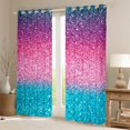thumbnail image 2 of Homewish Glitter Stars Blackout Curtains Set of 2 (52x84 Each) for Girls, Rainbow Galaxy Curtain, Purple Pink Cyan, 2 of 5
