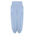 thumbnail image 5 of WTXUE Wide Leg Sweatpants, Wide Leg Pants Womens High Waist Casual Palazzo Pants Loose Baggy Harem Pants with Pockets, Sweatpants Beach Cover Up Pants Bell Bottoms, 2-Light Blue, 5 of 8