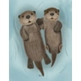 thumbnail image 2 of Fab Funky 20x24 White Modern Wood Framed Museum Art Print Titled - Otters Holding Hands, 2 of 4