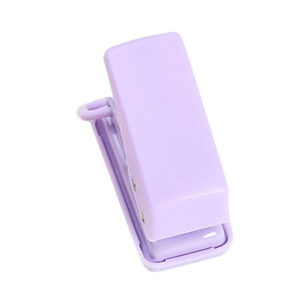 2xMini Perforador De Un Solo Orificio De Mano Para Papel Artesanal Portapapeles Resistente Púrpura Longitud 5cm