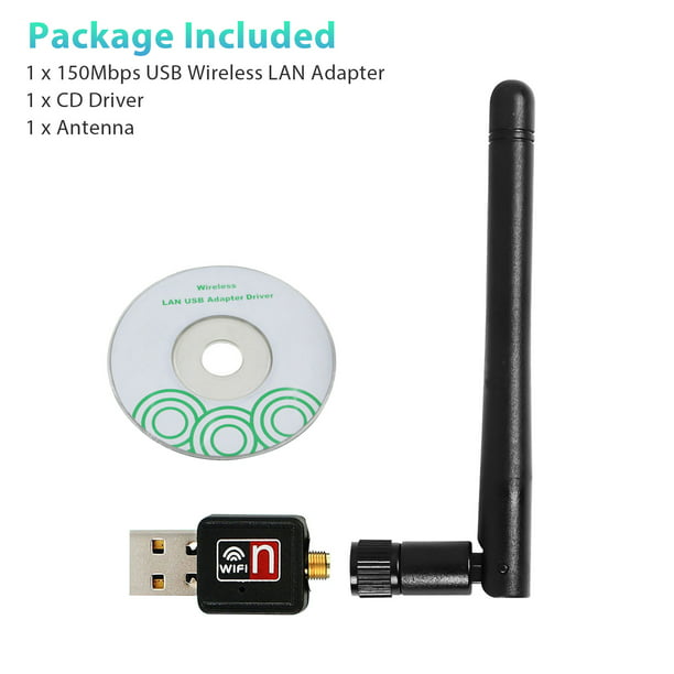 USB WiFi Adapter for PC, 2.4GHz Wireless Network Adapter with Dual-Band Gain Antenna for Desktop Laptop Support Windows Linux, Mac OS Walmart.com