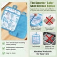 thumbnail image 4 of 2 Pcs Pot Holders with Pocket Cotton Pot Holder Oven Mitts for Kitchen Baking Cooking,A Charming Pattern Of Blue Sea Turtles, 4 of 5