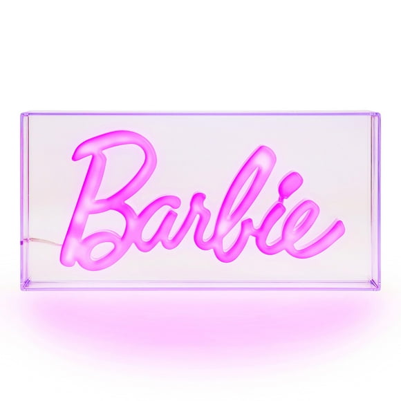Paladone Barbie Logo Panneau Rose Néon à LED, Marchandise Barbie sous Licence Officielle et Décoration de Chambre