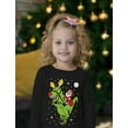 thumbnail image 2 of Tstars Toddler Boys Unisex Ugly Christmas T Rex Santa Ride Graphic T-Shirt, 2 of 5
