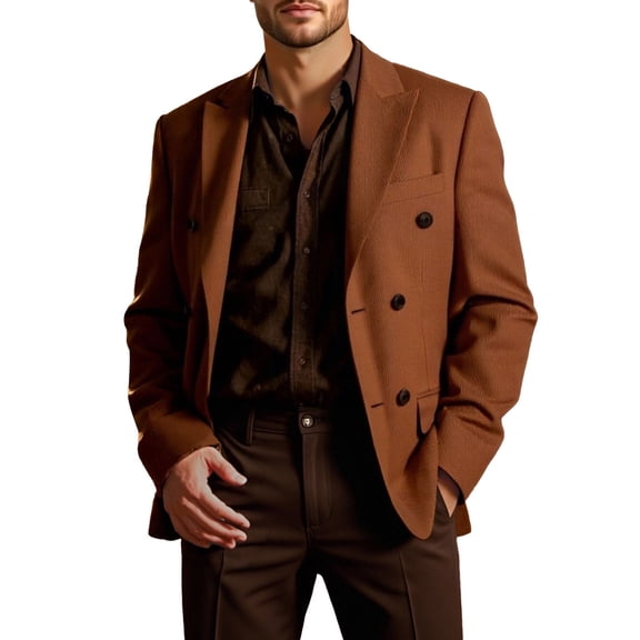 Fgnfyis Mens Blazer Rugged Western Corduroy Jacket Autumn Thickened Layered Style Without Logo for Casual Wear Mens Jacket Coffee XL