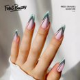 thumbnail image 1 of Fofosbeauty 24pcs Press on Nails, 2024 Fake False Nails Tips Design,Almond French Green Line Geometry, 1 of 8