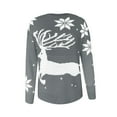 thumbnail image 4 of Hvot&aat Women's Soft Comfy Christmas Sweater Snowflake Reindeer Knitwear Long Sleeve Knit Pullover Crew Neck Tunic Tops, 4 of 5