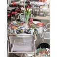 thumbnail image 4 of Outdoor Tablecloth with Umbrella Hole and Zipper, Black Christmas Gnomes Round Table Cloth 60 Inch Waterproof Tablecloth, Xmas Winter Forest Pine Tree Picnic Table Cover for Patio Camping, 4 of 7