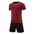thumbnail image 4 of FRSASU Kids Soccer Jerseys Boys Girls Mesh Team Training School Uniforms 2PC Athletic Shirt and Shorts Set Football Jersey Outfit Red-A, 4 of 5