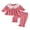 Red, variant on RUINIXCW Toddler Baby Girl Fall Outfits Casual Plaid Doll Collar Long Sleeve Tops with Ruffled Trim Pants 2 Pcs Set