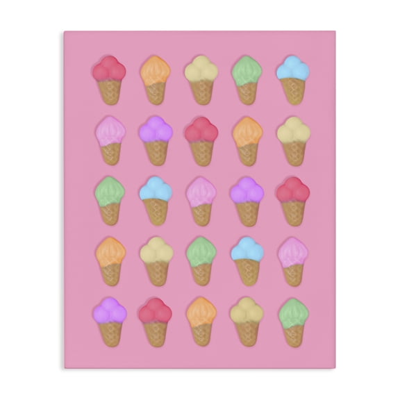 Stupell Industries Contemporary Ice Cream Candies on Pink Canvas Art, 16 x 20, by LISH Creative