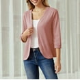thumbnail image 5 of TRUBKH Women's Cardigan Cropped Cardigan Sweaters Pullover Cardigan Open Front Outwear Cute Cardigan Sweaters Loose Fit Plus Size Tops Women Dress Cover Up Travel Outfits for Women Pink M, 5 of 7