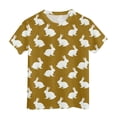 thumbnail image 4 of Hessimy Girls Lace Short Sleeve T Shirts Kids Summer Crewneck Tunic Tops Curved Hem(Gold,1-2 Years), 4 of 6