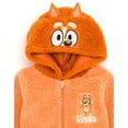 thumbnail image 4 of Sudadera con capucha Bluey Bingo para niños pequeños, acogedora, sherpa, con cremallera, naranja, 5T, 4 of 5