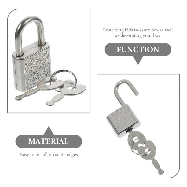 Padlock With Key 5 Sets of Treasure Box Lock with Key Plastic Lock Kids Toy Box Padlock Treasure