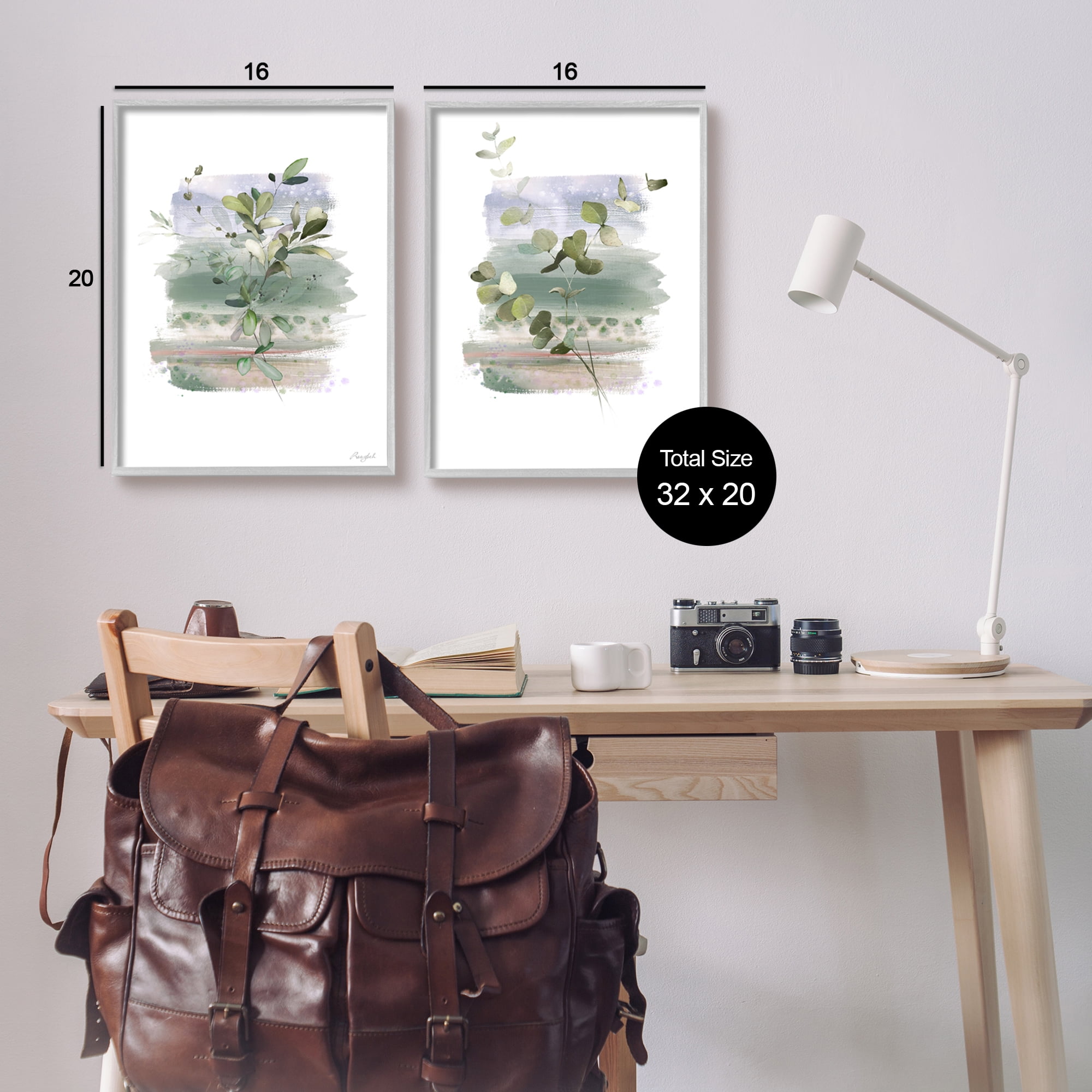 Stupell Industries Modern Botanical Sprigs Botanical & Floral Painting Gray Framed Art Print Wall Art, 16 x 20