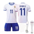 thumbnail image 1 of Copa de Europa 2024 Camiseta de visitante de Francia No. 10 Traje de camiseta de fútbol de Mbappé 11 Camiseta transfronteriza de DembéléNúmero 11+Calcetines, 1 of 1