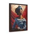 thumbnail image 2 of "Behind the Curtain: Elegant Lady with Coffee" - Framed Canvas Wrap, 2 of 2