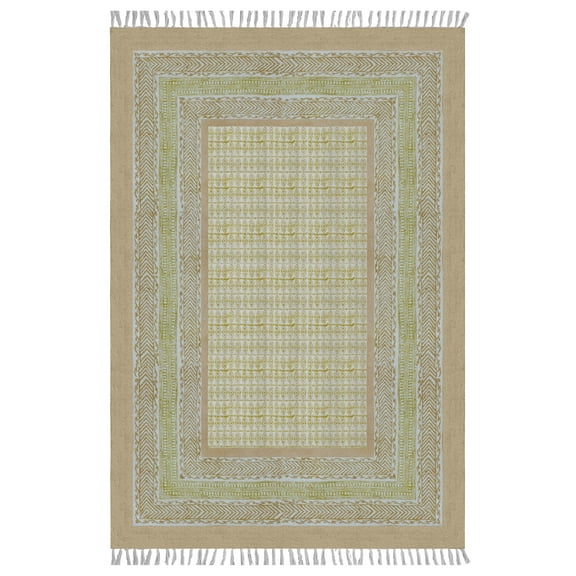 Casavani Cotton Handblock Printed Dhurrie Brown Living Room Floor Carpets Outdoor Rug 2x3 feet