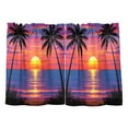 thumbnail image 7 of Yayeee Kitchen Curtains Tier Pair Light Filtering 27"x24" Rod Pocket Short Cafe Window Panel, Palm Tree Sunset Pattern, 7 of 7