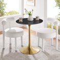 thumbnail image 1 of Lippa 28" Artificial Marble Dining Table-EEI-5224-GLD-BLK, 1 of 8